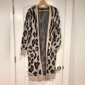 Express animal print long cardigan